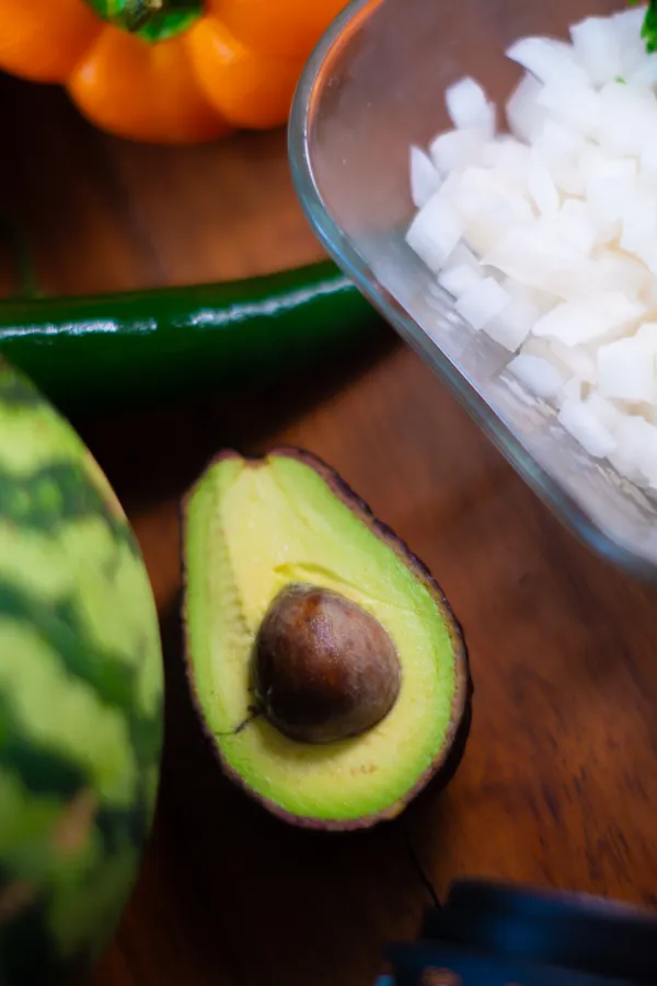 Fresh ingredients for chilaquiles