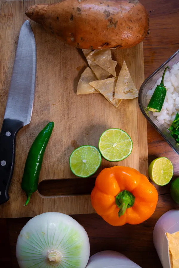 Fresh ingredients on cutting board